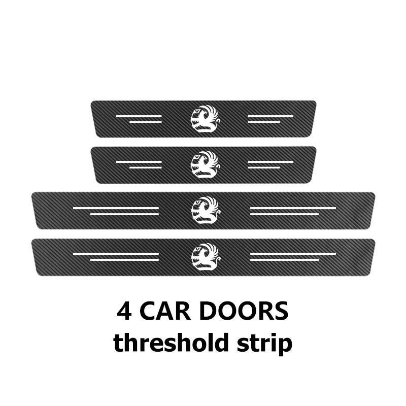 Carbon Fiber Car Door Threshold Protector Stickers Auto Interior Accessories For Vauxhall VXR8 Astra Zafira Vectra Tigra Corsa D