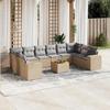 VidaXL Garden Lounge Set with Cushions 11 Pcs, Patio Sofas, Patio Furniture Set, Outdoor Furniture, Beige 3257949