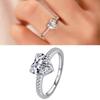 Trendy Geometric Heart Rings Women Party Ring Fashion Accessory Comfortable Rings Alloy Texture for Matching Look
