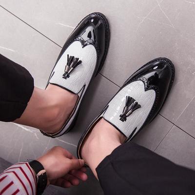 Fashion Italian Casual Brands Tassel Style Patchwork Fashion Style Formal Luxury Shoes Men Loafers Leather Driving Shoe Big Size 4647