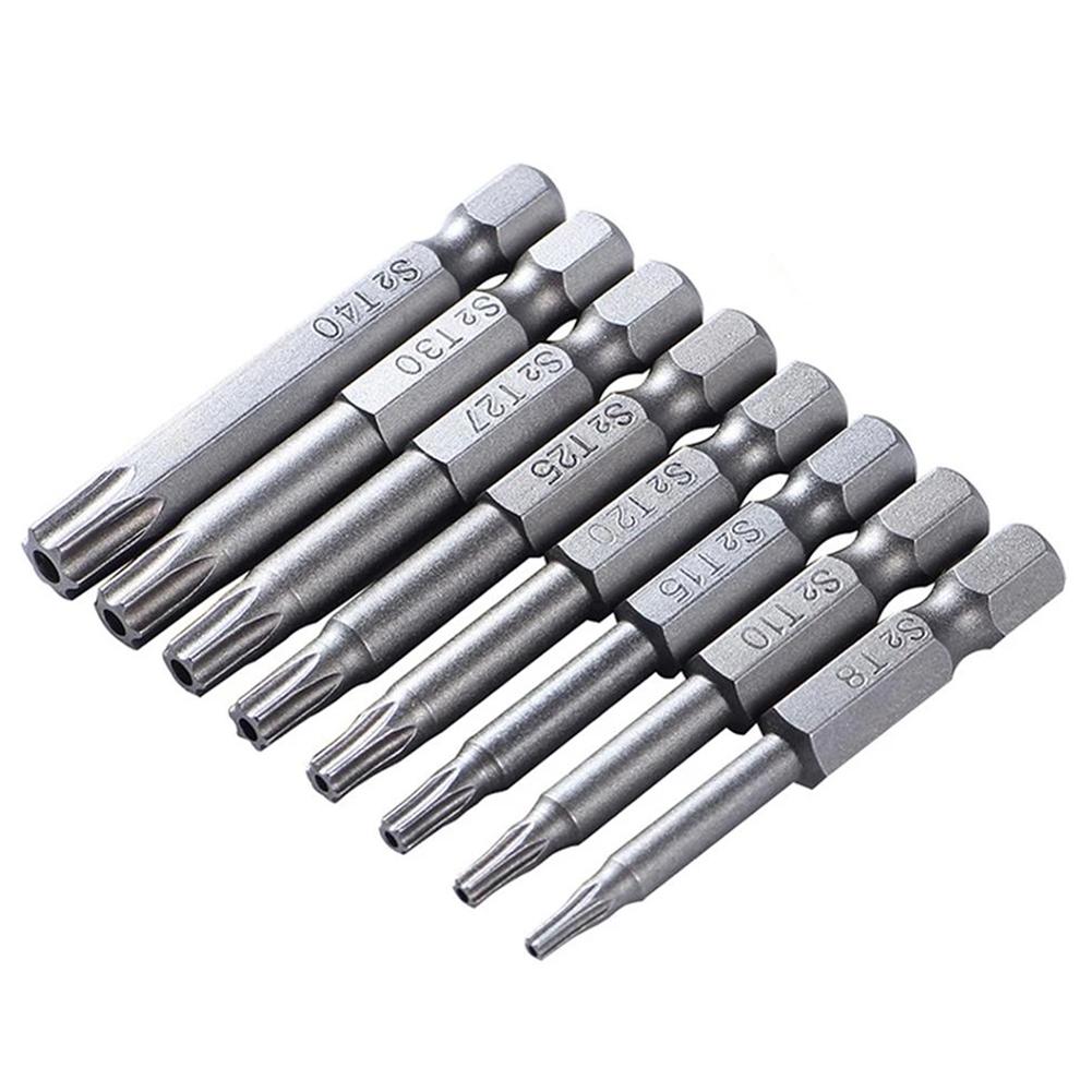

8*Torx Screwdriver Bit Set 50mm Long 1/4 Inch Hex T8/T10/T15/T20/T25/T27/T30/T40 For Electric Hand Screwdrivers Electric Drill