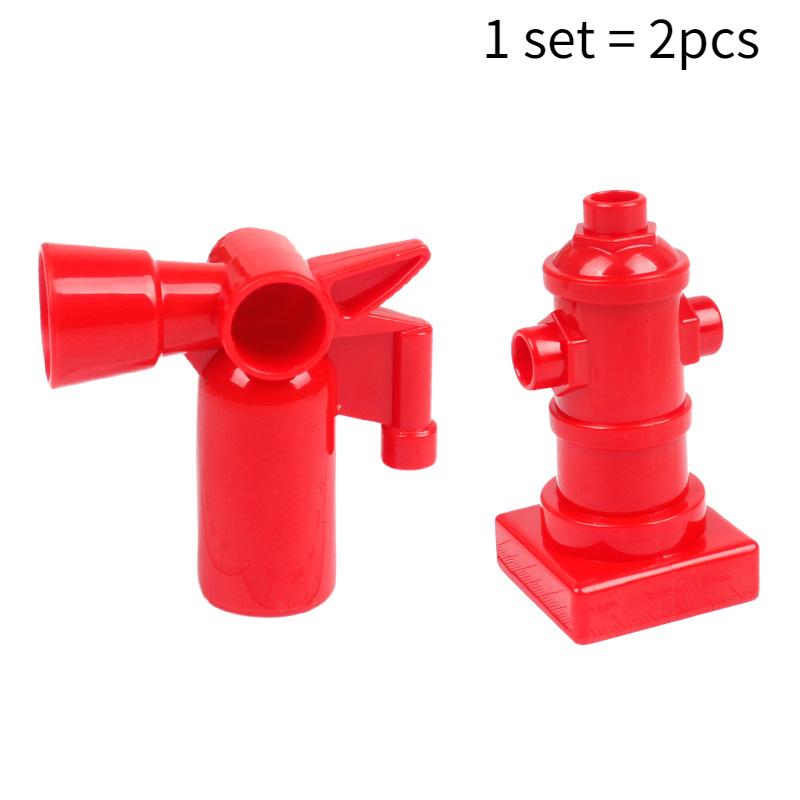 Big Building Block Accessories Train Track Traffic Signs Light Roadblock Parking Pole Fence Compatible Outdoor Series Kids Toys