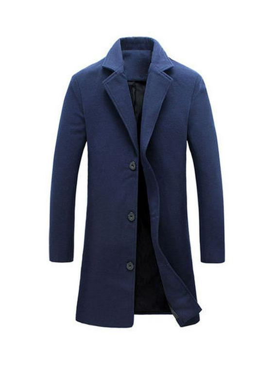 Men's 2025 Korean Style Slim Fit Mid-Length Wool Coat