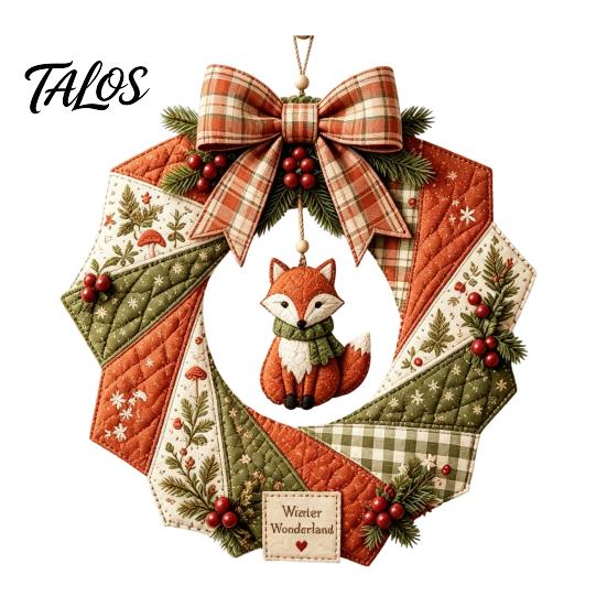 Feiertags-Kranz Bastelmaterialien DIY Patchwork Bastelset, Weihnachtliches Nähen Saisonale Muster, Stoffset Bauernhaus für Erwachsene, Haustür Wand