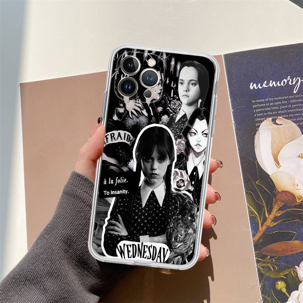

Cool Girl W-WednesdayS A-Addams Transparent Case For IPhone 11 12 13 14 15 16 17 Air Pro Max Plus Mini Shockproof Cover iPhone 14