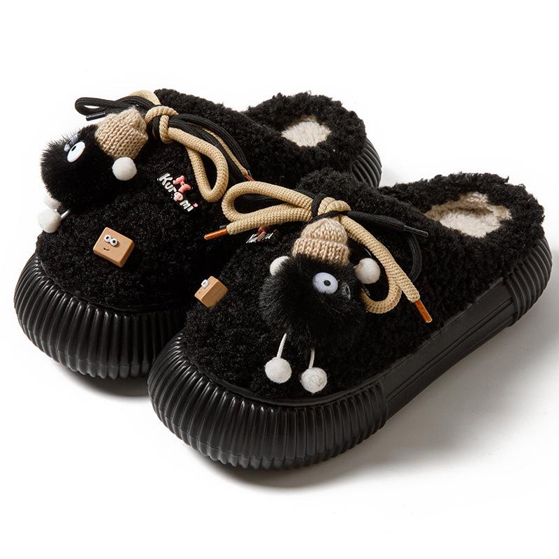 

Women s Cute Cotton Plush Slippers - Indoor/Outdoor, Thick Sole, Dirty-Resistant, Warm for Autumn/Winter Use 38-39