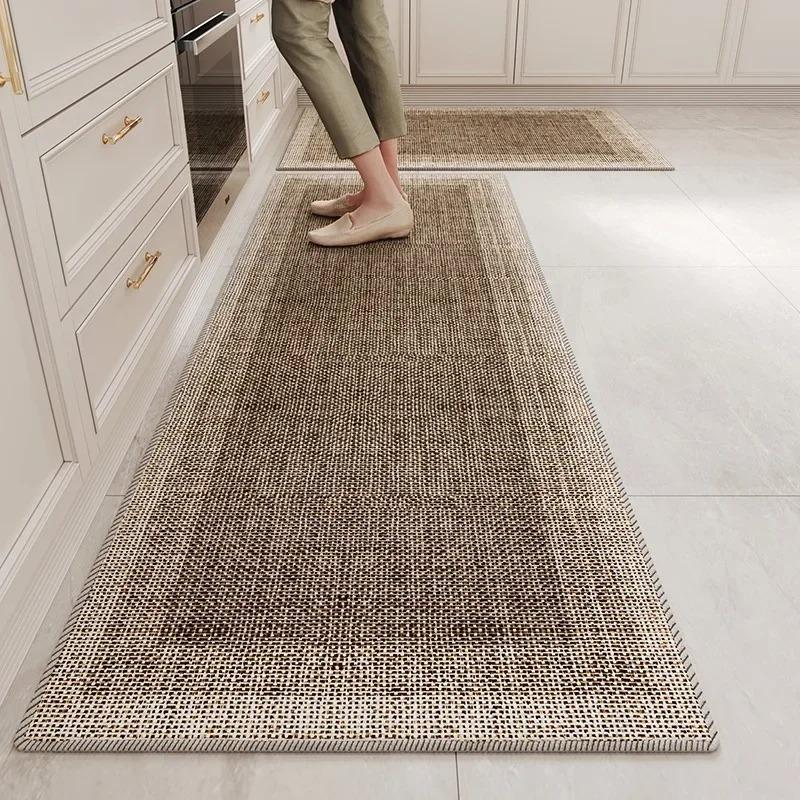 Kitchen Floor Mat Runner Rug Long Carpet Absorbent Carpets Black Minimalist Luxury Home Decoration Rugs Alfombra De Cocina