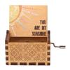 Vintage Hand Crank Music Box Hand Cranked Music Box Engraved Retro Hand Cranked Cute Boxes Unique Gifts for Valentine Day