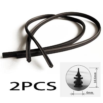 26” 6mm Car Rubber Frameless Windshield Wiper Blades Refill Strip Universal 2Pcs