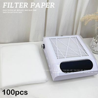 100Pcs Nail Art Dust Collector Filter Paper Manicure Machine Accessories Dustproof Replace Nail Art Vacuum Cleaner Filter Paper