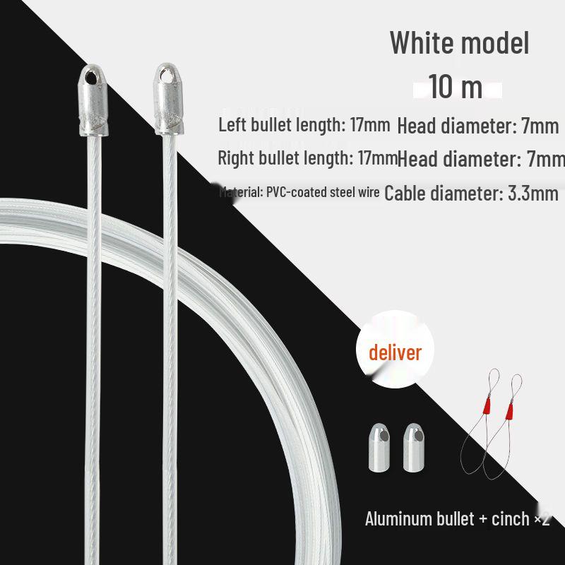 Electrician Pull Wire Threader with Roller Head for Concealed Wire Conduit