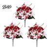 Decorative Plants for Planters Artificial Poinsettia Flowers, Christmas Fake Floral Berry Centerpiece, Fade-Resistant Dieffenbachia Red And White Home