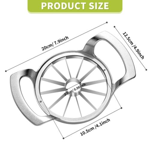 LIIGEMI Apple Cutter Slicer, 12-Blade, Large Apple Corer, Heavy-Duty Stainless Steel Apple Cutter and Divider, Non-Slip Brushed Handle, Easy To Use (M