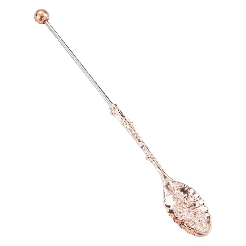 Beaded Coffee Spoon For Dessert And Beverage Long Handle Metal Spoon For Deep Cups DIY Art Design Kitchen Tool