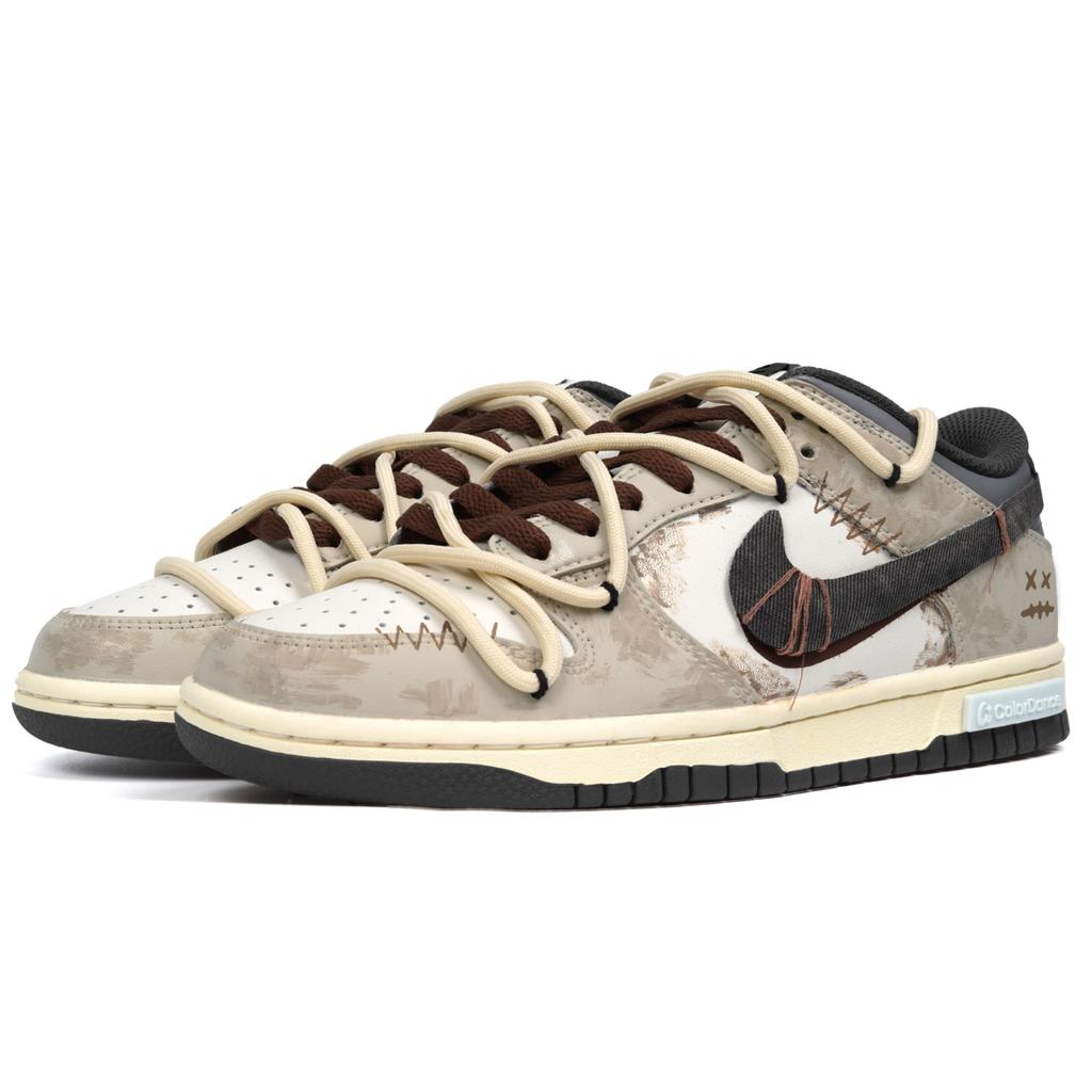Nike Dunk Abrasion Resistant Low Top Skateboard Shoes Unisex Beige Brown DD1391-100(Team1192-2)