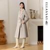 ELLASSAY Women's 2025 Autumn/Winter Merino Wool Classic Double-Breasted Long Coat