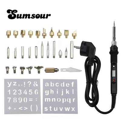 80W Wood Burning Engraving Stylus Set Wood Embossing Burning Repair Set Adjustable Temperature