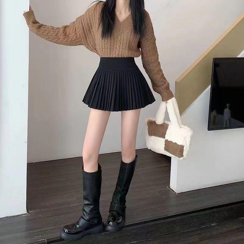 Japanese Pure Desire High-Waisted Pleated Skirt - Spring/Autumn Petite Slimming Anti-Exposure Short Skirt