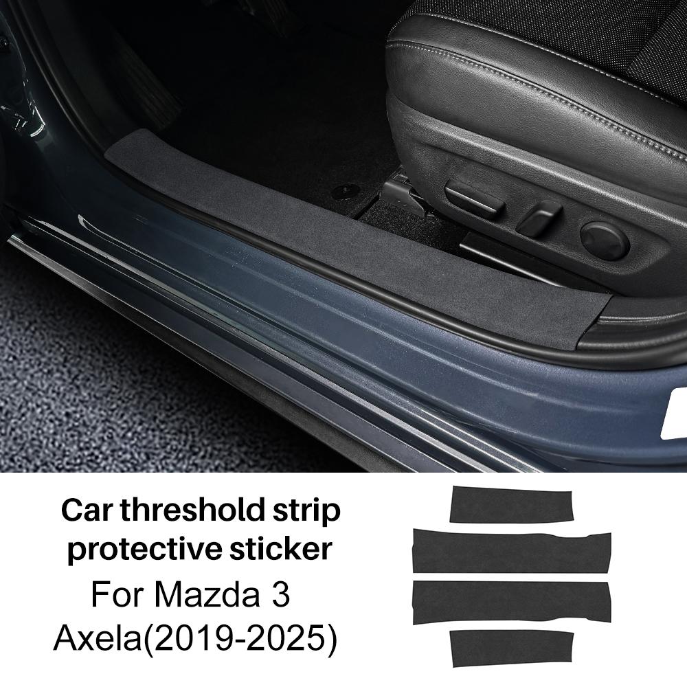 Suede For Mazda 3 BP 2019 2020 2021 2022 2023 2024 2025 Mazda3 Axela Car Front Rear Threshold Protection Sticker Accessories DD2