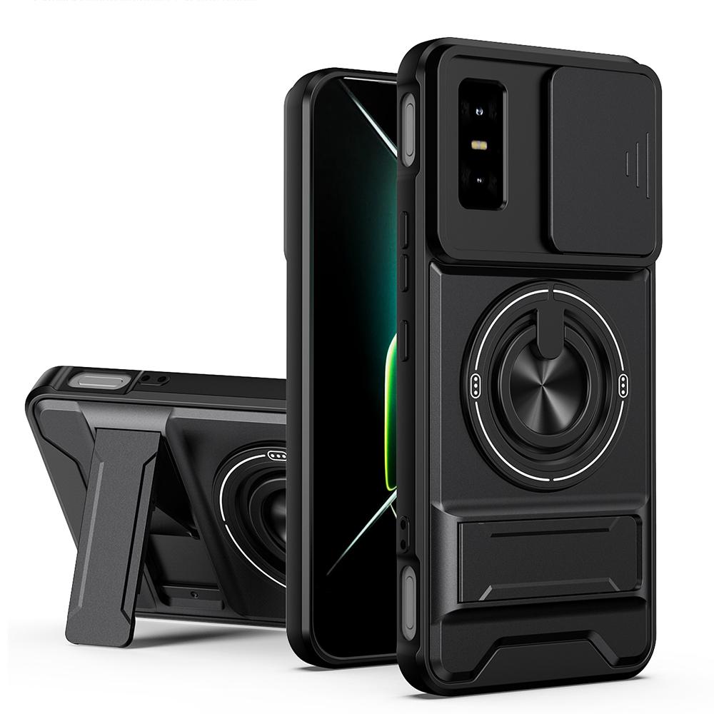 KEYSION Magnetic Phone Case for Infinix GT 30 30 Pro 5G Slide Camera Protection Upright Kickstand 360 Ring Shockproof Back Cover