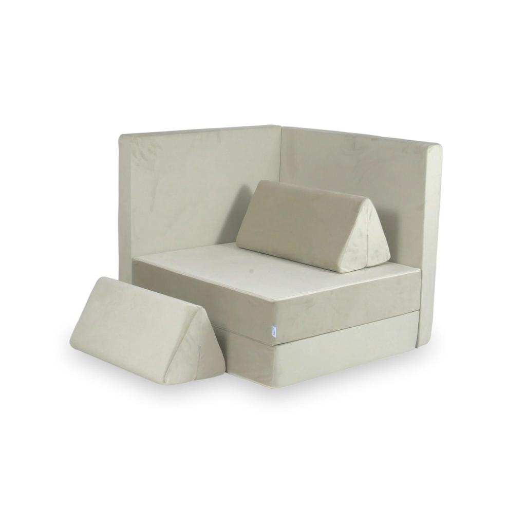 Montessori Comfort Velvet Ecru Play Sofa