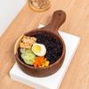 Bol redondo con asa de madera maciza Recipiente para alimentos duradero bol de kimchi para comer a diario