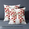 1 Pieces Heart-Shaped Bow 2D Printed Cushion Pillow Polyester Pillowcase, Sofa Decorative Cushion Cov Headboard Pillow
