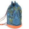 HERMES Drawstring bag Soy Coeur bag Shoulder Bag silk / Leather Orange/blue