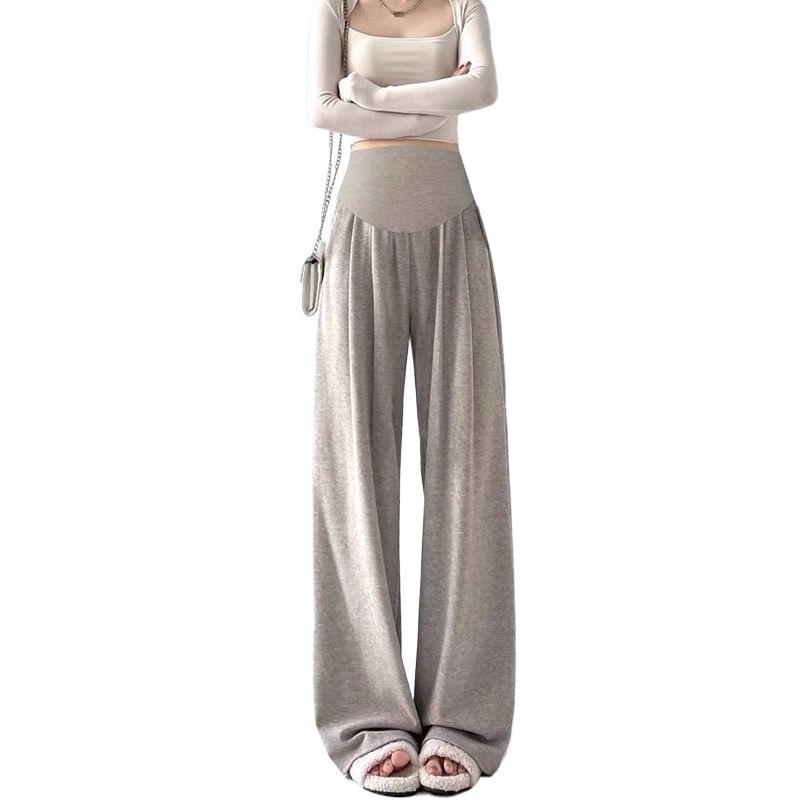 Maternity Wide-Leg Belly Support Pants - Autumn/Winter Fashion, Plus Velvet