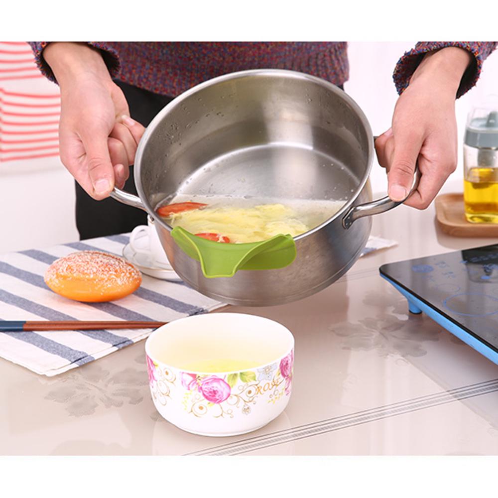Küchenhelfer, Silikon-Trichter, Werkzeuge, auslaufsicher, für Suppe, Trichter, Töpfe und Pfannen, runder Rand