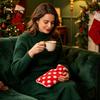 Thickened Hot Water Bottle 500/1000/2000ML Christmas Bottle, PVC Bag with Plush Cover, Leak Proof Pouch Long Lasting Heat Retention, Winter