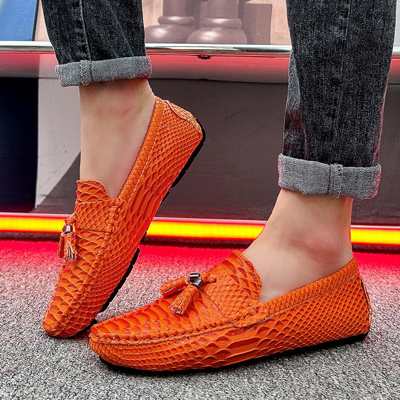Herren Mokassins Fahrschuhe Komfort Leder Ballerinas Lässig Slipper Übergröße Farbe Weiß Erbsenschuhe Große Größe