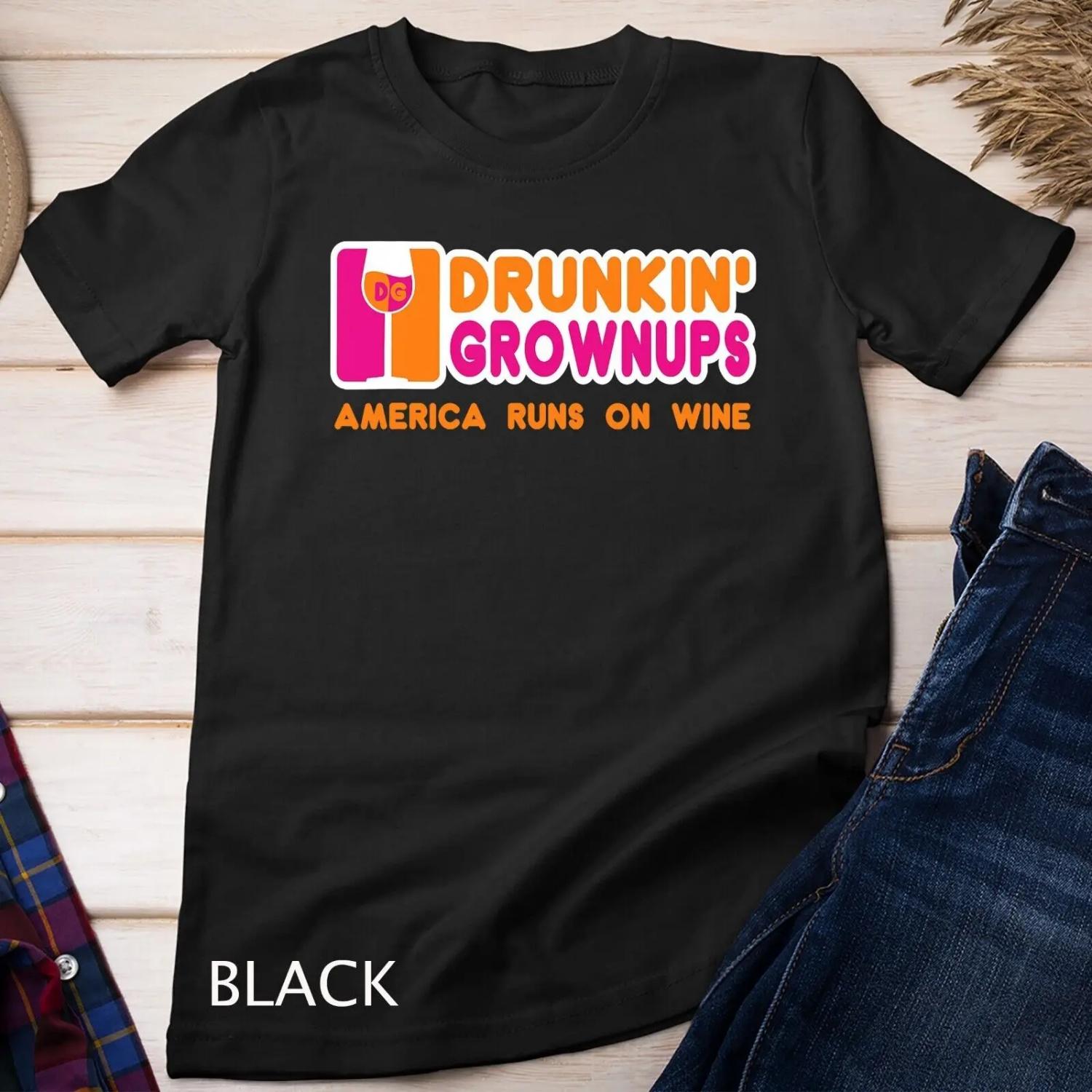 Drunken Grownups Funny Wine T Shirt Drinking s S