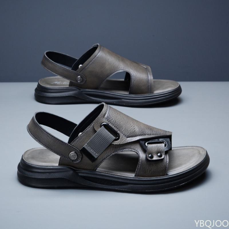 

Модные мужские сандалии Лето Новые Повседневные Верхняя одежда Мягкая подошва Нескользящие Пляжные шлепанцы Для улицы Пешие прогулки Плоская подошва Мужские сандалии 44