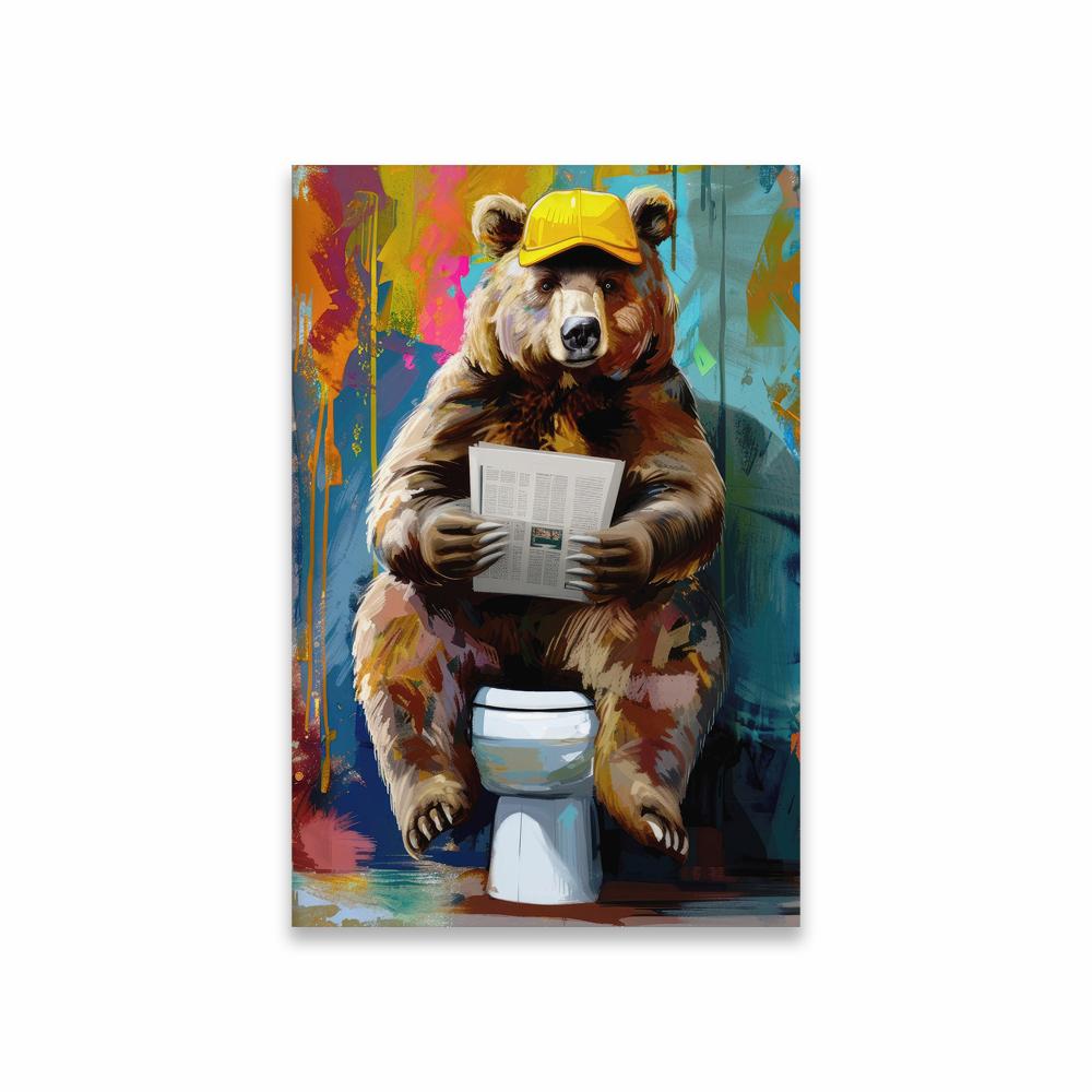 Graffiti Animal Giraffe Bathroom Poster Monkey On the Toilet Print Graffiti Pop Art Abstract Bathroom Canvas Painting Funny Art