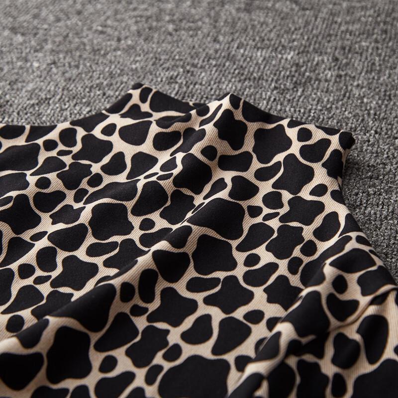 Demana Women's Comfortable Leopard Print Half-Turtleneck Base Shirt