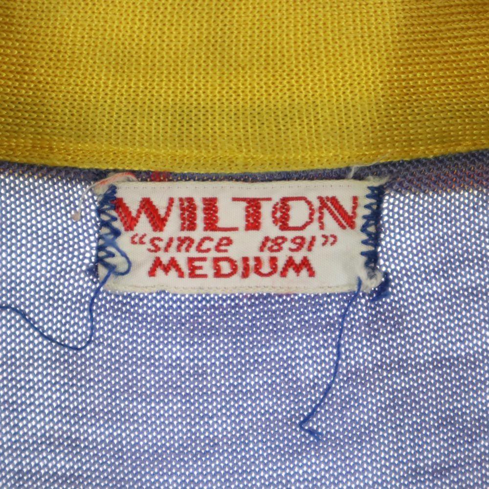 WILTON 50s Short sleeve Game shirt Polo shirt M Yellow x navy Old vintage Men's Used