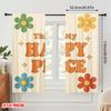2pcs 2D Flat Printing Curtain Retro Flower Happy Place Fabric Without Electricity Family Party Use for All Occasions