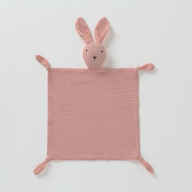 Pure Cotton Baby Comfort Toy: Rabbit Sleep Companion Crinkle Handkerchief