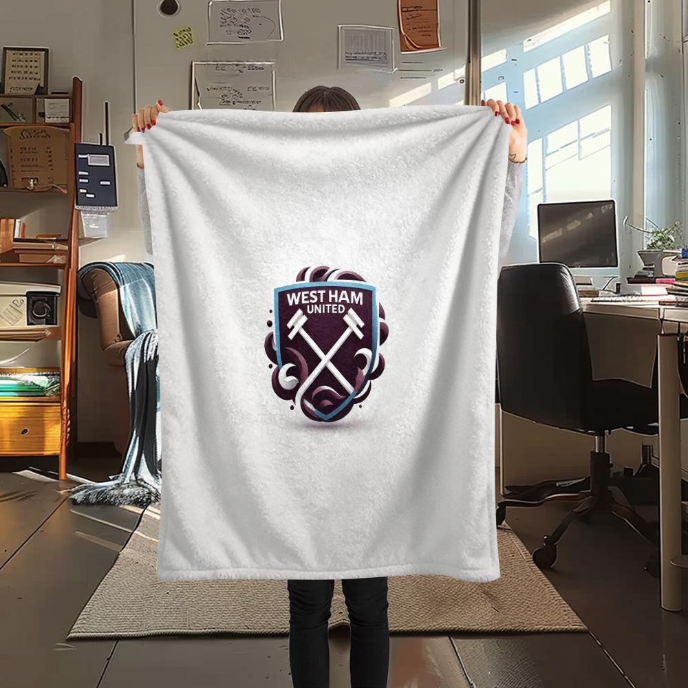West Ham United F.C. Flanelldecke, Hohe Qualität, Bequem für alle Jahreszeiten, Heimdekoration, Wärme und Komfort