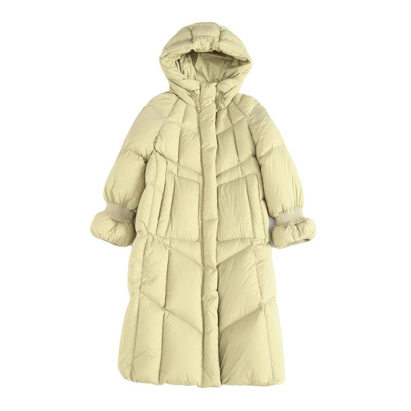 European down jackets for women's new high-end fashion over the knee hooded long thickened winter popular coat tide