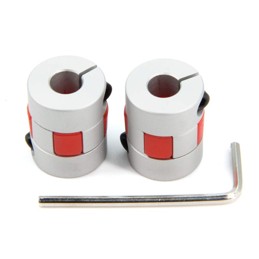 8mm To 8mm Bore Aluminium Plum Flexible Shaft Coupling Servo Stepper Motor Jaw D20xL25 Connector Flexible Shaft Couplers for 3D Printer/CNC