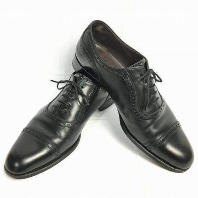 Otsuka Seika/ Semi-Brogue Cap Toe Forretningssko Sort størrelse 8.5 26.5-27.0 Herre Fremstillet i Japan(BRUGT)