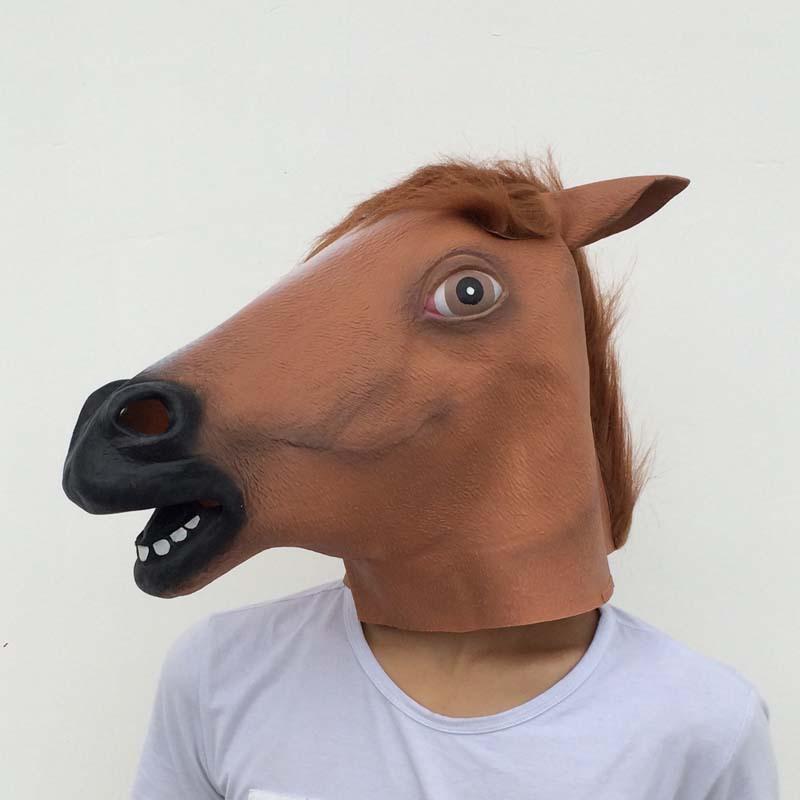 Halloween mask, brown horse head mask, latex animal headgear, horse mask, dog mask, horse mask, promotional item