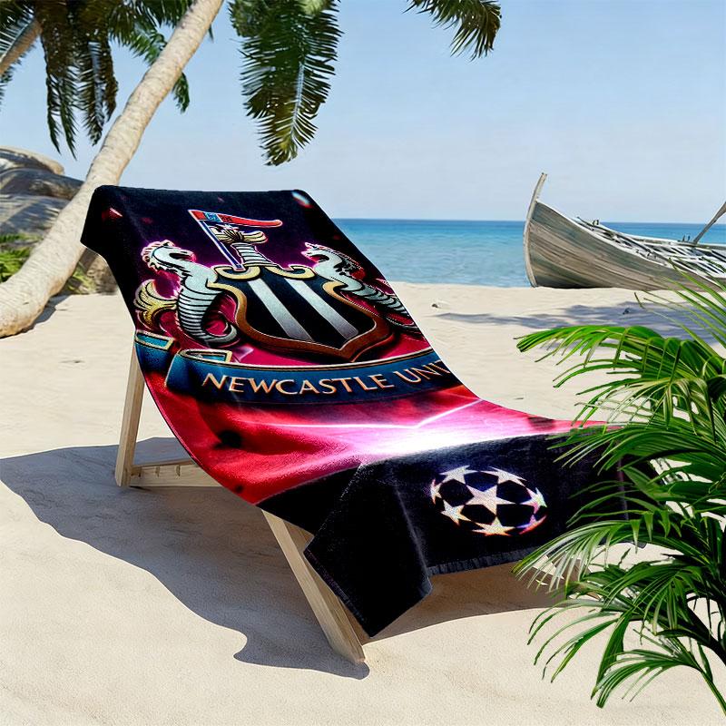 NUFC logo Print Beach Towel, Large Soft Quick Dry Towel for Beach Camping Swimming