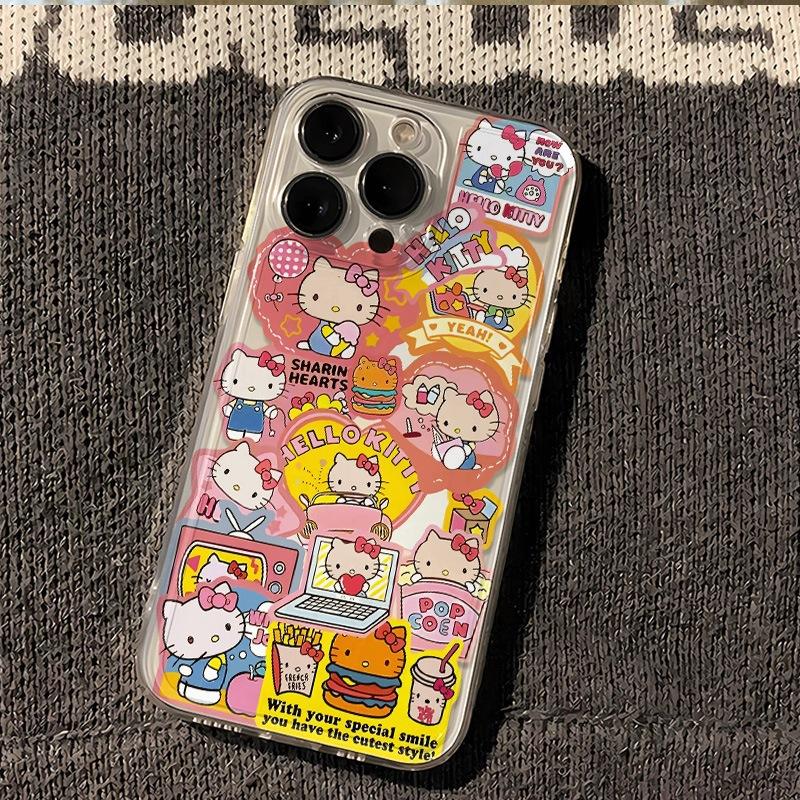 Hello Kitty Sticker Phone Case All Inclusive for Apple 13Pro/14PRO/15/16/16 PRO/14/13