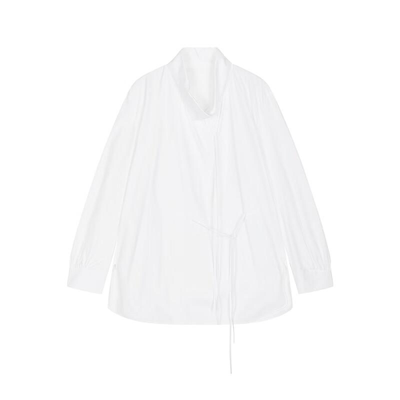 Less Cotton Long Sleeve Stand Collar Loose Shirt