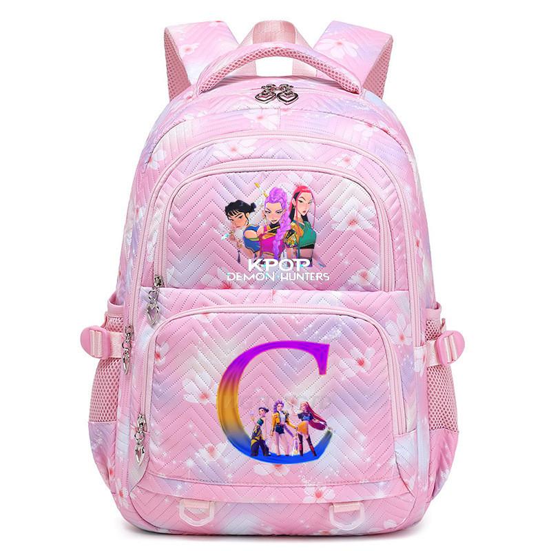 Kinder Mädchen Kpop Rumi Zoey Mira Buchstaben Aufdruck Student Schultasche Wasserdichter Rucksack
