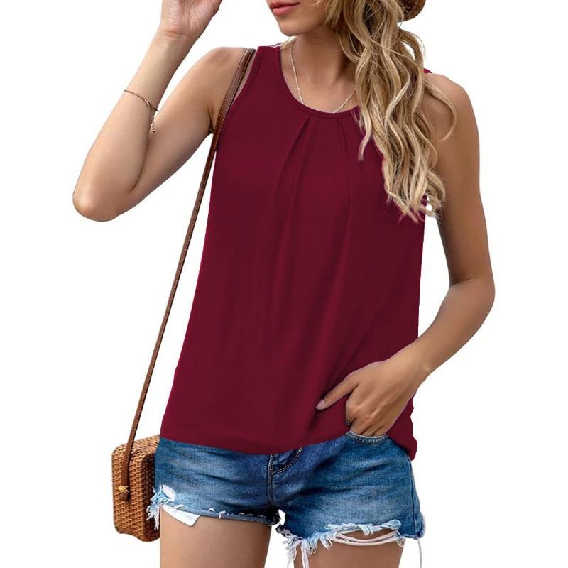 Women's Loose Spring Summer Fashion Solid Color Sleeveless Tank Tops
