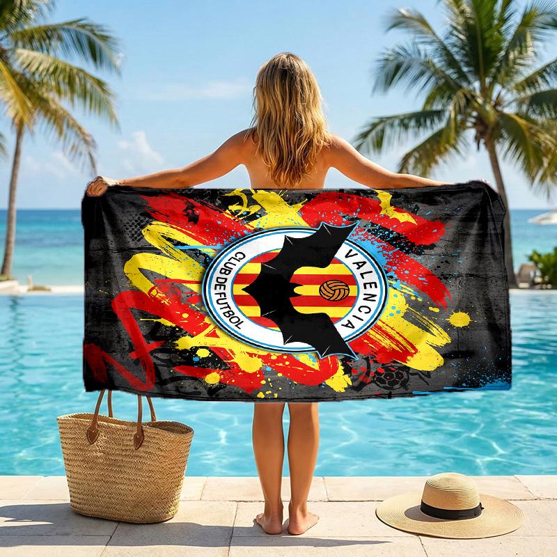 Valencia FC print Quick Dry Beach Towel Microfiber Absorbent Portable Travel Swimming Towel